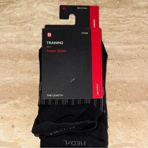 lululemon athletica Black Athletic Socks medium. Pack of three